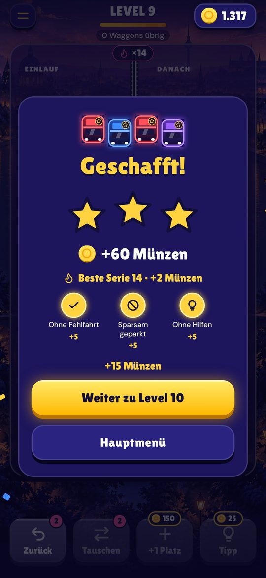 Ergebnis mit drei Sternen