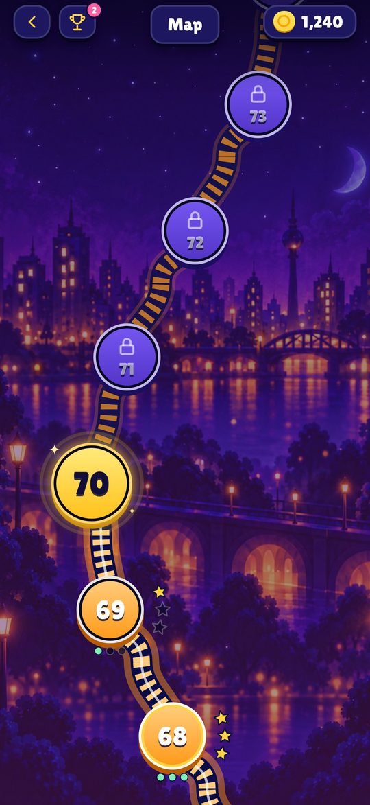 Level map with routes