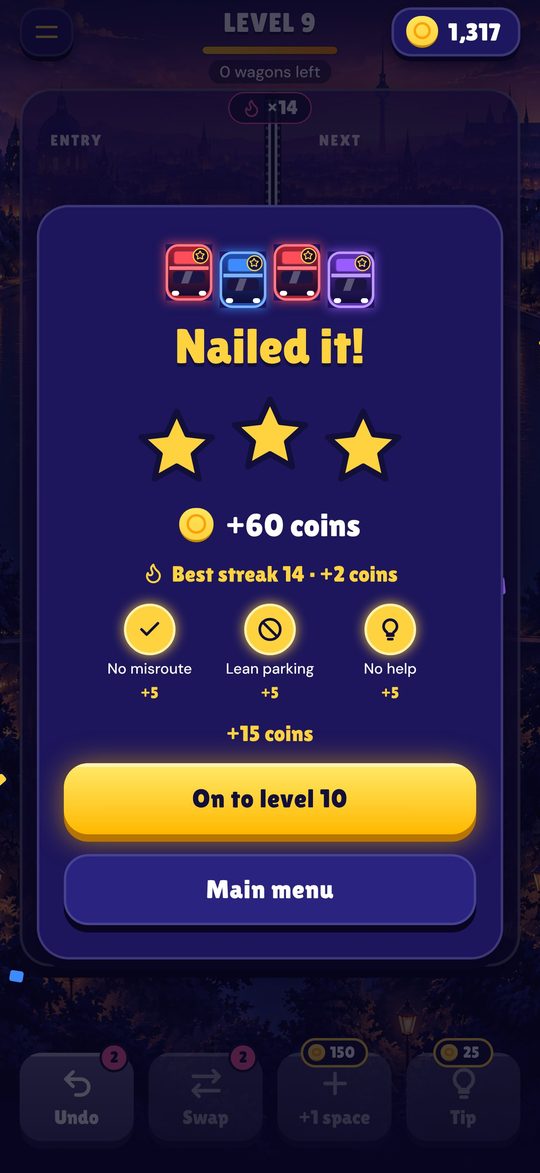 Result with three stars